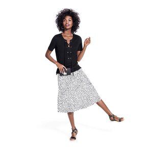 Who What Wear Polka Dot Cotton Midi Skirt